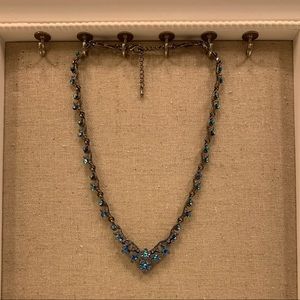 Blue crystal statement necklace